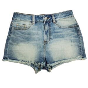 VS PINK shorts cutoff high rise faded distressed‎ denim 0